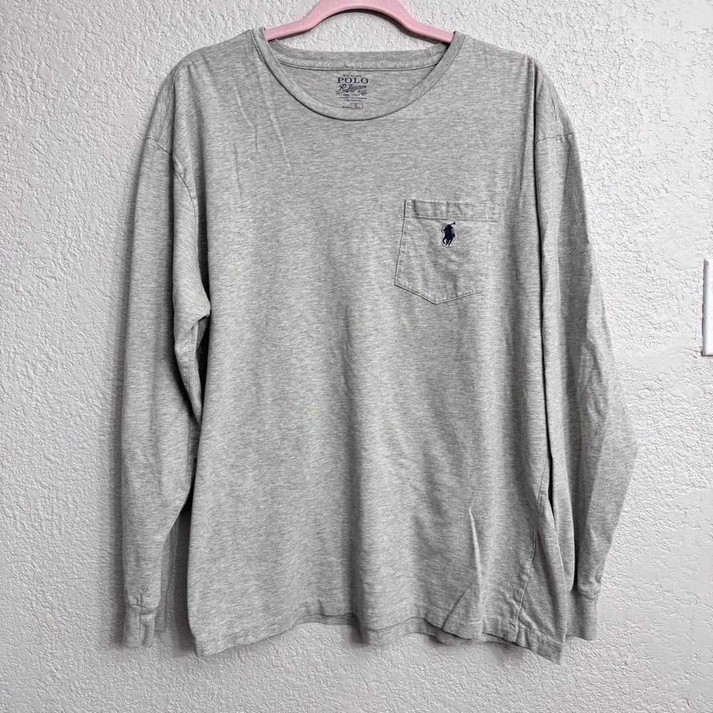 Polo Ralph Lauren Gray Long Sleeve Shirt Men’s Large L Classic Fit